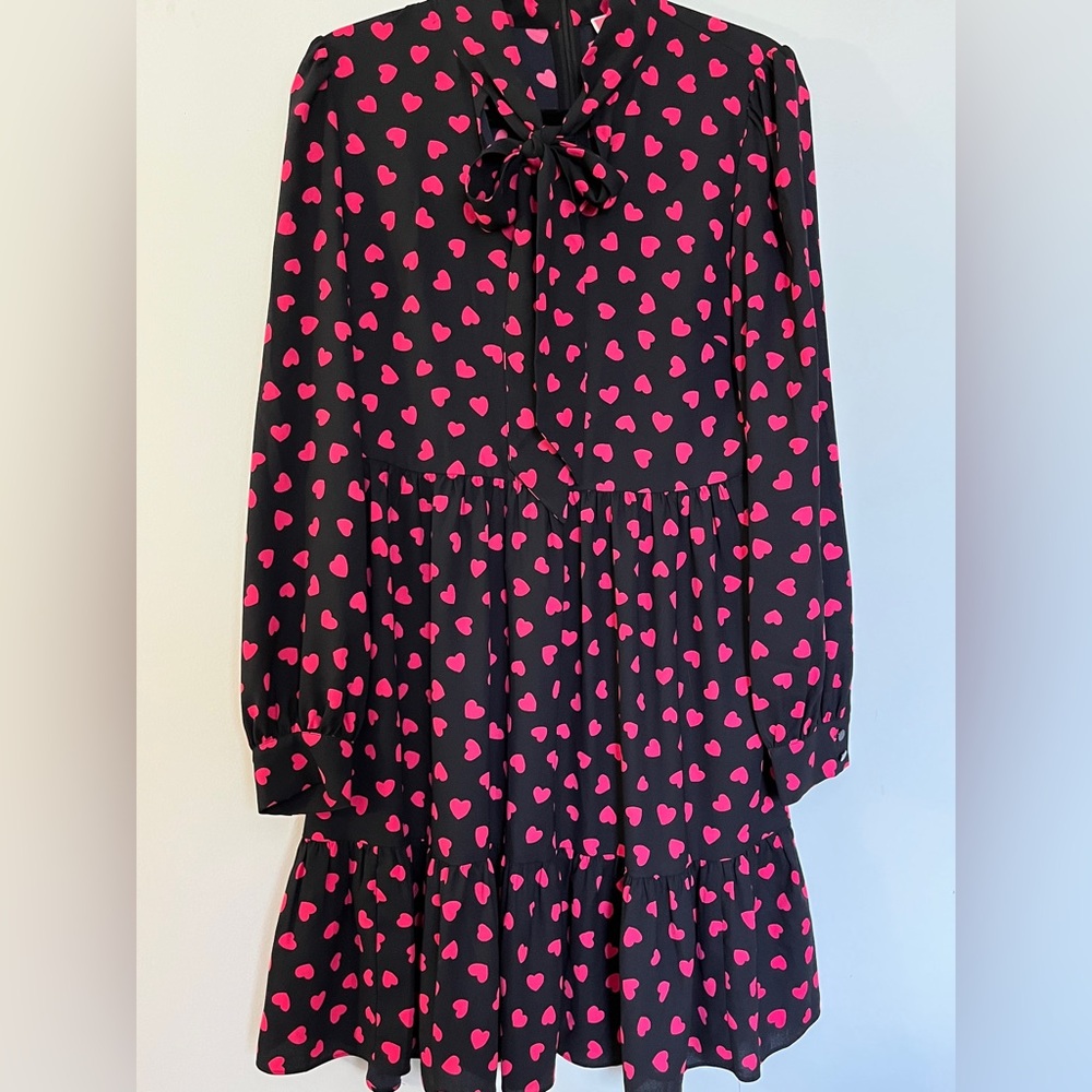Kate Spade Black Dress with Pink Heart Design